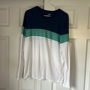 Sonoma Mens Long Sleeve T-Shirt Large Blue Green White